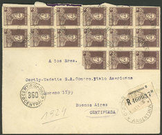 ARGENTINA: Registered Cover Sent From Dolores (Córdoba) To Buenos Aires On 3/JUN/1924, Franked With 15x 2c. San Martín ( - Briefe U. Dokumente