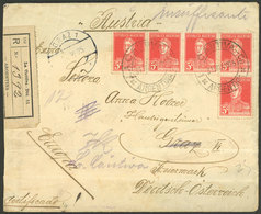 ARGENTINA: 31/MAY/1925: Registered Cover From LA CAUTIVA (Córdoba) To Graz (Austria), Franked With 25c., VF Quality - Brieven En Documenten