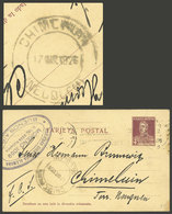 ARGENTINA: 12/MAR/1926: Buenos Aires - CHIMEHUIN, 4c. Postal Card With Receiving Datestamp, VF Quality - Brieven En Documenten