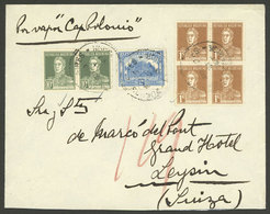 ARGENTINA: Cover From Buenos Aires To Swtizerland 20/NO/1927, Franked With 1c. Block Of 4 And 10c. San Martin W/o Period - Brieven En Documenten