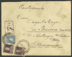 ARGENTINA: Registered Cover Sent From MAQUINISTA GALLINI (Córdoba) To Germany On 12/SE/1929, Franked 24c., With Several  - Brieven En Documenten