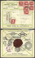 ARGENTINA: 1930: Buenos Aires - New York, Registered Cover With 7x 5c. San Martín W/o Period (total Postage 35c.), With  - Briefe U. Dokumente