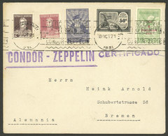 ARGENTINA: Cover Flown By Zeppelin From Buenos Aires To Bremen (Germany) On 19/OC/1931, Franked With 2c And 30c. San Mar - Brieven En Documenten