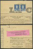 ARGENTINA: Newspaper Fragment Sent From Rosario To Bruxelles (Belgium) In 1932, Franked With Pair 12c. San Martin W/o Pe - Briefe U. Dokumente