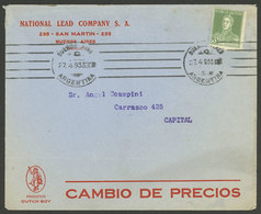 ARGENTINA: 27/AP/1933: Buenos Aires, Cover Franked With 3. San Martin (rate For Commercial Papers), VF Quality - Briefe U. Dokumente