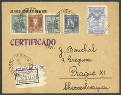 ARGENTINA: Registered Cover Sent From Buenos Aires To Prague On 16/MAY/1933, Franked 35c. With Stamps Of Several Issues, - Brieven En Documenten