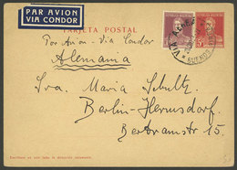ARGENTINA: 5c. Postal Card Sent To Berlin From Buenos Aires On 25/DE/1935, With 30c. San Martín W/o Period (total 35c.), - Briefe U. Dokumente