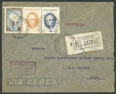ARGENTINA: Circa 1938: Buenos Aires - Paris, Registered Airmail Cover Franked With $1.65, VF Quality - Briefe U. Dokumente