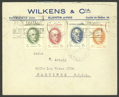 ARGENTINA: Cover Used In Buenos Aires On 10/SE/1938, Franked With The 4 Values Of The Sarmiento Set (total 73c.), VF Qua - Briefe U. Dokumente