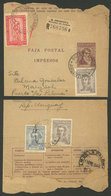 ARGENTINA: Registered ½c. Wrapper Uprated With 2x 3c. San Martín + 15c. Güemes (total Postage 21½c.), Sent From Buenos A - Briefe U. Dokumente