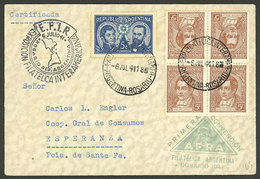 ARGENTINA: Cover Sent From Rosario To Esperanza (Santa Fe) On 6/JUL/1941, Franked With 5c. French & Beruti + 5c. Moreno  - Brieven En Documenten