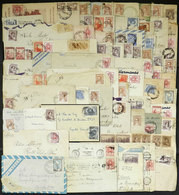 ARGENTINA: 60 Covers Used Between 1941 And 1955, Franked With Stamps Of "Proceres & Riquezas" Basic Issue (part I And II - Brieven En Documenten