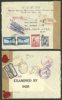 ARGENTINA: 18/FE/1942: Buenos Aires - New York, Registered Cover Franked With $5.45, Examined By US Customs And Censored - Brieven En Documenten