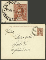 ARGENTINA: 1c. Stationery Envelope Sent From LA POSTA (Córdoba) To Santa Fe On 1/JUN/1942, VF Quality - Briefe U. Dokumente