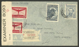 ARGENTINA: USA Censorship: Registered Airmail Cover Sent From Buenos Aires To New York In SE/1942, Franked With $2.35, C - Briefe U. Dokumente