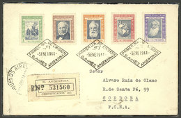 ARGENTINA: Registered Cover Sent From Buenos Aires To Córdoba On 5/JA/1944, Franked With The 5 Values Of The Postal Welf - Brieven En Documenten