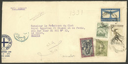 ARGENTINA: 1945: Buenos Aires - Cairo (Egypt), Airmail Cover Franked With $13.31 With Stamps Of Various Issues, Folded,  - Briefe U. Dokumente