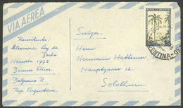 ARGENTINA: Airmail Cover Sent From Buenos Aires To Switzerland On 5/JUL/1945, Franked With $5 Waterfalls, VF Quality - Brieven En Documenten