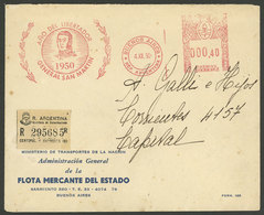 ARGENTINA: Registered Cover Used In Buenos Aires On 4/DE/1950, With Meter Postage Commemorating San Martin, VF Quality - Brieven En Documenten