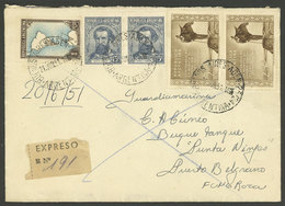 ARGENTINA: Express Cover Sent From Buenos Aires To Tank Ship "Punta Ninfas" (moored At Belgrano Port) On 21/JUN/1951, Fr - Brieven En Documenten