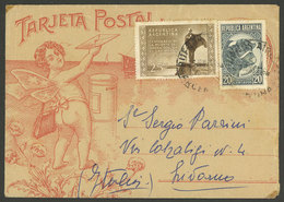 ARGENTINA: 21/JUL/1951: Buenos Aires - Livorno (Italy), Cover Franked With 20c. Bull + 25c. Centenary Of San Martín, VF  - Briefe U. Dokumente