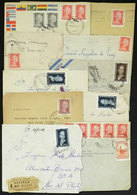 ARGENTINA: 10 Covers Used Between 1952 And 1955 Franked With Eva Perón Stamps, VF Quality - Briefe U. Dokumente