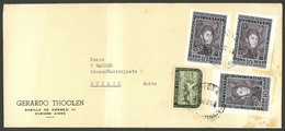 ARGENTINA: Cover Sent To Zurich In JUL/1952, Franked With 3x 10c. Centenary Of San Martín From Souvenir Sheet) + 15c. Bi - Briefe U. Dokumente