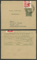 ARGENTINA: 4c. Wrapper Sent From Santa Fe To Castelar (Buenos Aires) In JUL/1953, Uprated With 20c. Eva Perón (total 24c - Brieven En Documenten