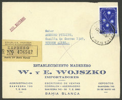 ARGENTINA: Express Cover Sent From Bahia Blanca To Buenos Aires In 1955, With Advertising For Wood Establishment, Franke - Brieven En Documenten