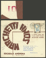 ARGENTINA: Advertising Cover Used In Buenos Aires In 1955, With Rare "10" Mark, VF Quality - Brieven En Documenten