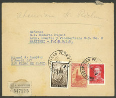 ARGENTINA: Registered Cover Sent From San Pedro (Jujuy) To Martinez (Buenos Aires) On 10/JUN/1955, Franked $1.50 With St - Brieven En Documenten