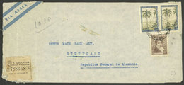 ARGENTINA: 1956: Buenos Aires - Stuttgart (Germany), Express Cover Franked With 10c. Rivadavia + Pair $5 Waterfalls, Fol - Brieven En Documenten