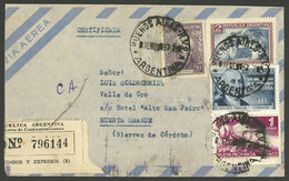 ARGENTINA: 3/JA/1957: Buenos Aires - Huerta Grande (Córdoba), Registered Cover Franked $3.60 With Stamps Of The Proceres - Brieven En Documenten