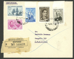 ARGENTINA: 13/MAR/1957: Buenos Aires, Express Cover Franked With Cmpl. Set Of 5 Values Of "Brown Centenary" Issue (total - Brieven En Documenten