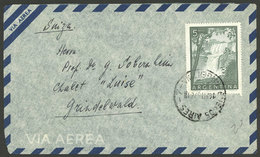 ARGENTINA: Airmail Cover Sent From Buenos Aires To Grindelwald (Switzerland) On 14/MAY/1957, Franked With $5 Waterfalls, - Brieven En Documenten