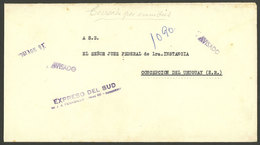 ARGENTINA: Cover Sent From Concordia To Concepción Del Uruguay (Entre Ríos) In Circa 1962 By "EXPRESO DEL SUD" Bus, VF Q - Brieven En Documenten