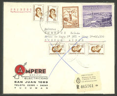 ARGENTINA: Express Registered Cover From Tucumán To Buenos Aires On 21/MAY/1974, Franked With 5x 10c. Belgrano + $1 Bari - Brieven En Documenten