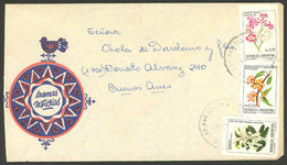 ARGENTINA: Cover Sent From Mar Del Plata To Buenos Aires On 14/DE/1983, With MIXED POSTAGE Of $3000 + $a0.50 + $a1 Flowe - Brieven En Documenten