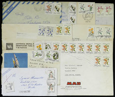 ARGENTINA: 9 Covers Used In 1984 And 1985, Franked With Stamps Of The Flowers Basic Issue (in Pesos Argentinos), VF Qual - Briefe U. Dokumente