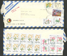 ARGENTINA: Registered Cover Used In Buenos Aires On 22/JUL/1988, Franked By A0.05, 10x A0.10, A0.30, A0.50, 6x A1 Flower - Briefe U. Dokumente