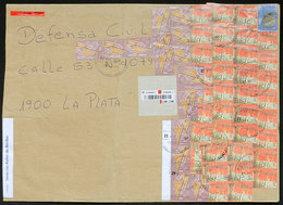 ARGENTINA: Registered Cover Sent From Ines Indart To La Plata On 23/MAY/2013, Franked With 16x 25c., 36x 50c. And $40 Cu - Briefe U. Dokumente