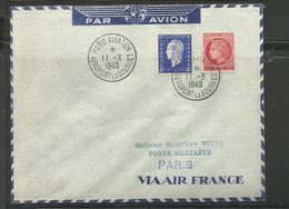 Poste Aérienne Lettre Air France Ref. 10 Paris Aviation Aéroport  Le Bourget 11.3.49 - 1927-1959 Lettres & Documents