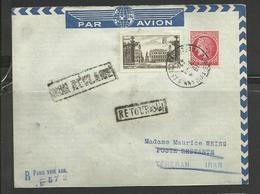 Poste Aérienne Lettre Air France Ref. 11 Paris Téhéran Iran 19. 4.1947 - 1927-1959 Cartas & Documentos