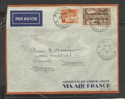 Poste Aérienne Lettre Air France Ref. 15  Paris  Tananarive Madagascar 23.5.37 YT 302 - 1927-1959 Covers & Documents