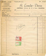 Kortrijk, 1948: Groothandel Tabacs Cigares Cigarettes; Hollandsche Sigaren, / Rookersartikelen  A.Loncke - Devos - 1900 – 1949