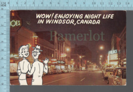 CPM - Canada Ontario - Windsor Ouellette Ave At Night, Photo Montage , Used In 1960, + Stamp - Windsor