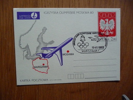 (D) POLSKA POLEN FDC OLYMPIC GAMES 13-12-1980 - Vliegtuigen