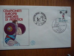 (D) SAN MARINO FDC CAMPIONATI EUROPEI JUNIORES DI PESISTICA 18-09-1980 - Covers & Documents