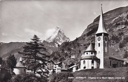 Zermatt, L'Eglise Et Le Mont .....Suisse (pk51283) - Matt