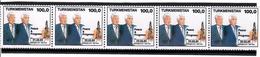 Turkmenistan .1993 Presidents Clinton,Nijasov.Strip Of 5v X100.0. Michel Nr.20-24 - Turkménistan